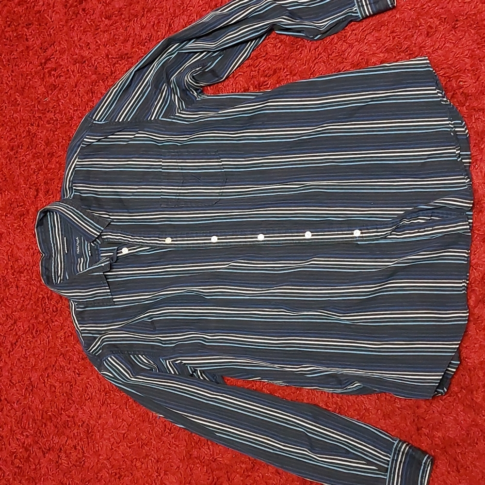 Nautica Striped Button Down Dress Shirt